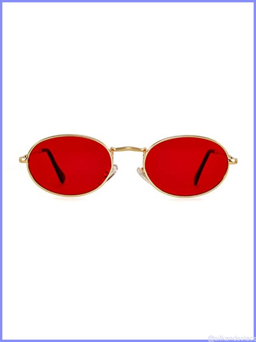 Oval Sunglasses Retro 90s Small Metal Frame UV400 Unisex Eyewear